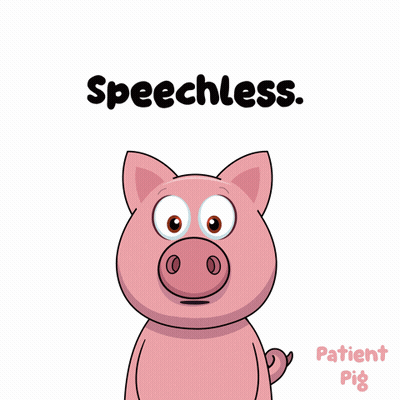 Cartoon Pig Saying Speechless GIF