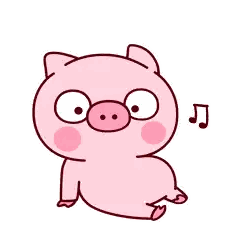 Cartoon Pig Sitting With Music Note Sticker