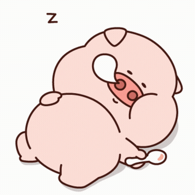 Cartoon Pig Sleeping With Letter N Above GIF