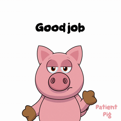 Cartoon Pig Thumbs Up Saying Good Job GIF