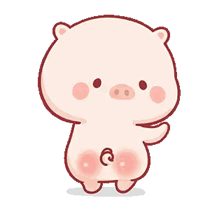 Cartoon Pig Waving Sticker