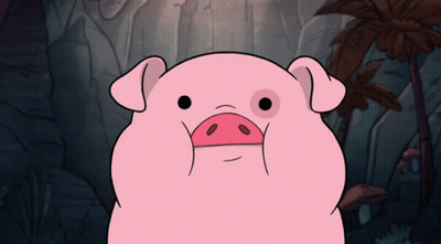 Cartoon Pig With Circle In Eye GIF