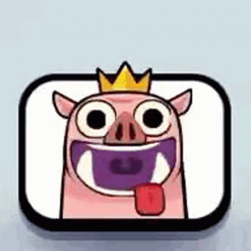 Cartoon Pig With Crown And Tongue Out GIF