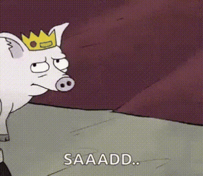 Cartoon Pig With Crown Saying Saaadd GIF