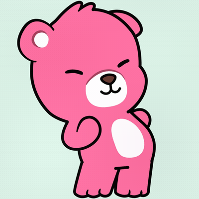 Cartoon Pink Teddy Bear GIF
