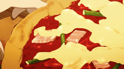 Cartoon Pizza With Tomatoes And Cheese GIF