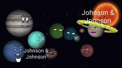 Cartoon Planets With Faces Johnson & Johnson GIF