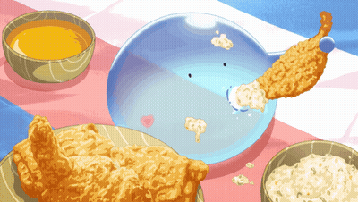 Cartoon Plate Of Food With Honey And Rice GIF