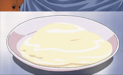 Cartoon Plate of Food With Person Behind