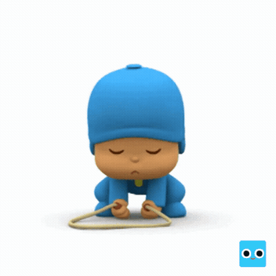Cartoon Playing With Rope Eyes Closed GIF
