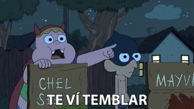Cartoon Pointing At Chel Sign GIF