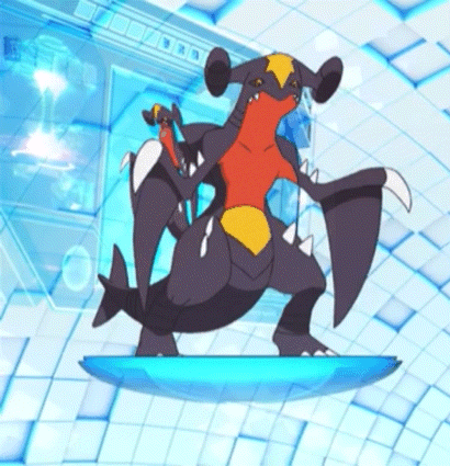 Cartoon Pokemon Standing On Blue Platform GIF