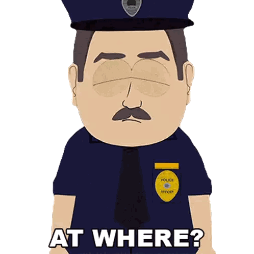 Cartoon Police Officer Saying Where Sticker