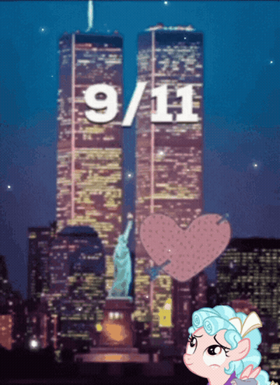Cartoon Pony At Twin Towers September 11 2001 GIF