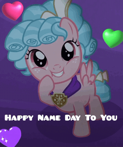 Cartoon Pony Happy Name Day To You GIF