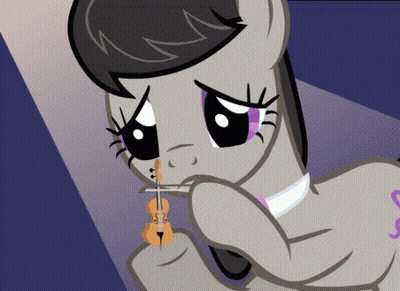 Cartoon Pony Holding Violin in Mouth
