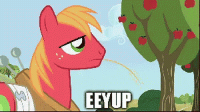 Cartoon Pony Saying Eeyup GIF