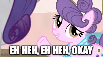 Cartoon Pony Saying Eh Heh Eh Heh Okay GIF