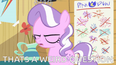 Cartoon Pony Saying That's A Weird Question GIF