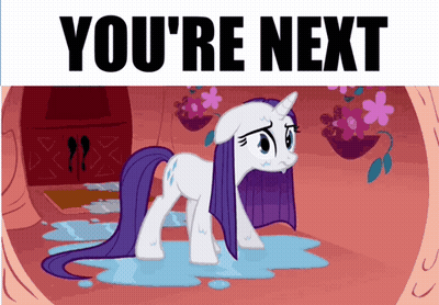 Cartoon Pony Saying You're Next GIF
