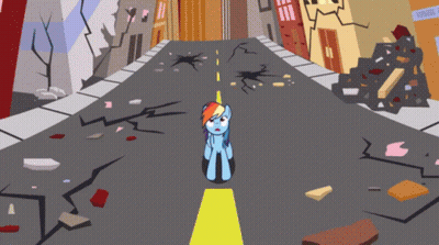 Cartoon Pony Standing In Street GIF