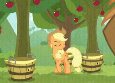 Cartoon Pony Standing Next To Barrel GIF