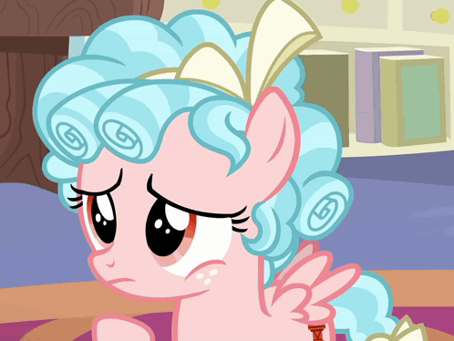 Cartoon Pony With Blue Hair And Crown GIF