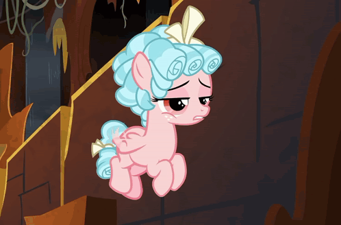 Cartoon Pony With Blue Hair And Crown GIF