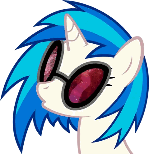 Cartoon Pony With Blue Hair And Sunglasses Sticker