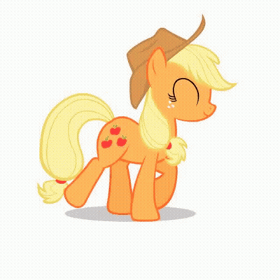 Cartoon Pony With Cowboy Hat With Apples GIF