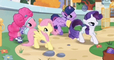 Cartoon Pony With Crown And Long Mane GIF