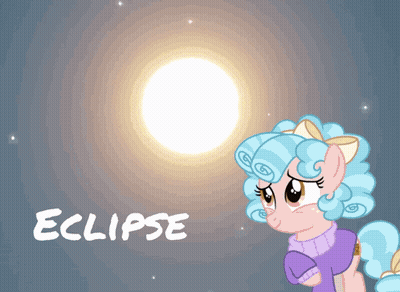 Cartoon Pony With Eclipse GIF