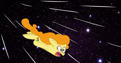 Cartoon Pony With Orange Hair And Green Eyes GIF