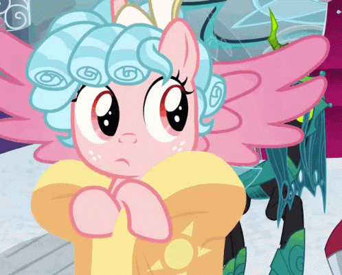Cartoon Pony With Pink Wings And Yellow Dress GIF