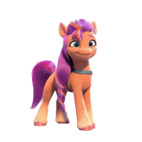 Cartoon Pony With Purple Mane And Tail Sticker