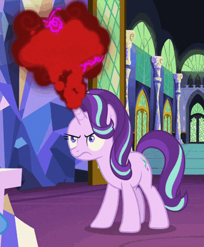 Cartoon Pony With Smoke Coming Out Of Head GIF