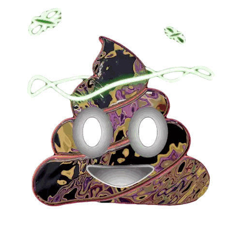 Cartoon Poop With Face Sticker