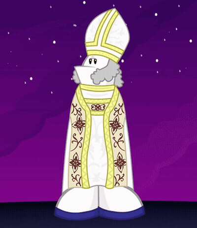 Cartoon Pope With Beard And White Robe GIF