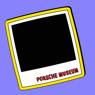Cartoon Porsche Museum Sticker GIF