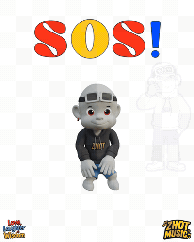 Cartoon Poster Saying SOS GIF