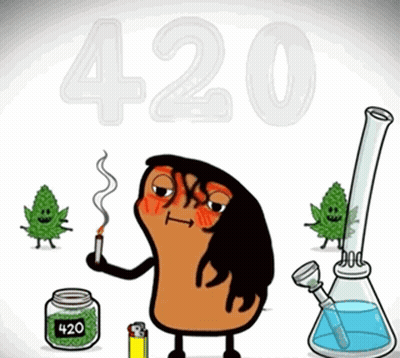 Cartoon Potato Smoking Cigarette 420 GIF