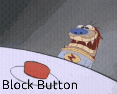 Cartoon Pressing Red Block Button GIF