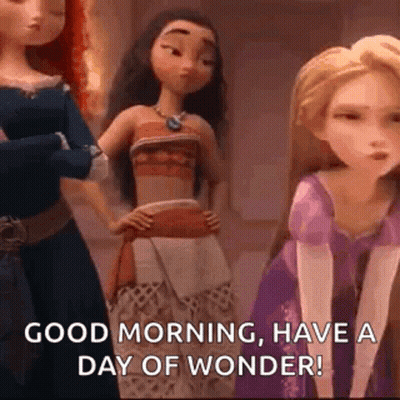 Cartoon Princesses Standing And Talking GIF