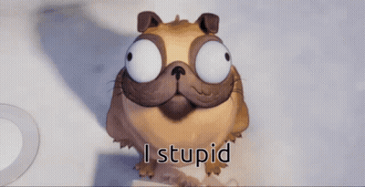 Cartoon Pug Dog Saying I Stupid GIF