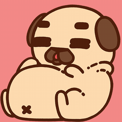 Cartoon Pug Laying Down GIF