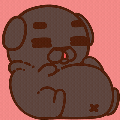 Cartoon Pug Lying Down With Eyes Closed GIF