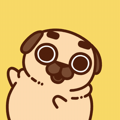Cartoon Pug With Big Eyes GIF