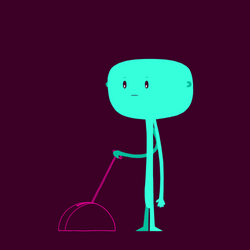 Cartoon Pulling Lever On GIF