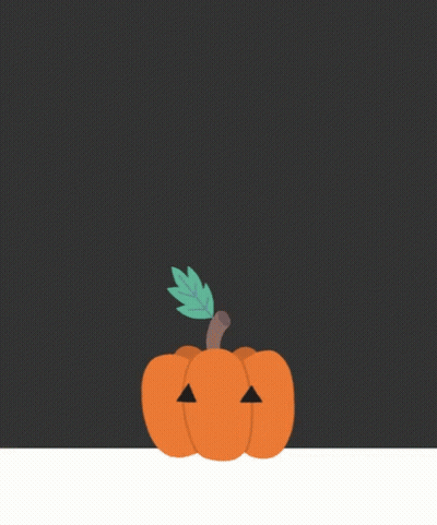Cartoon Pumpkin Head Covering Face With Hand GIF