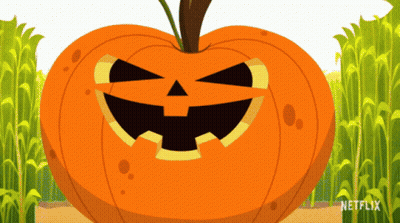 Cartoon Pumpkin With Carved Face GIF